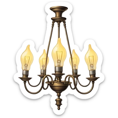 light bulb on a chandelier sticker