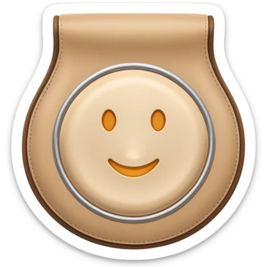 ostomy bag in beige with a circle in the middle. no liquids or smileys. keep it very clean and medical sticker