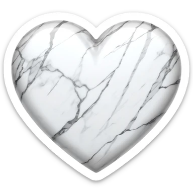 white heart with a marble texture sticker