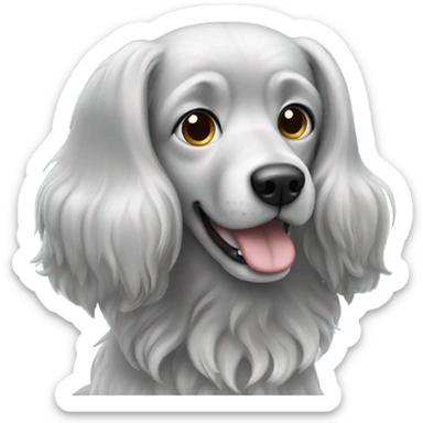 Silver dog with long floppy ears sticker