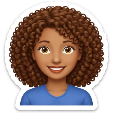 hazme una mujer crespa con el pelo cafe  sticker