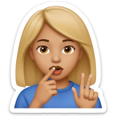 Una chica metiendose el dedo en la boca sticker