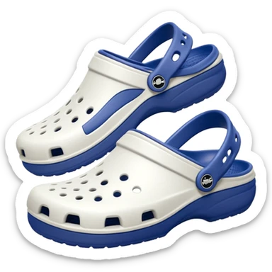 Pure white Crocs clogs, clean matte texture, ventilation holes visible, minimal lighting, dark neutral background, realistic product photo, no logos, no text. no color other than white sticker