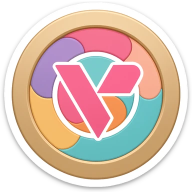 Add the provided company logo to the center of this modern token icon with abstract pattern, keeping the flat emoji style with transparent background as in the original images. sticker