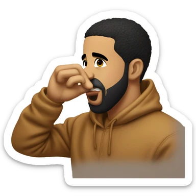 Drake holding his nose sticker