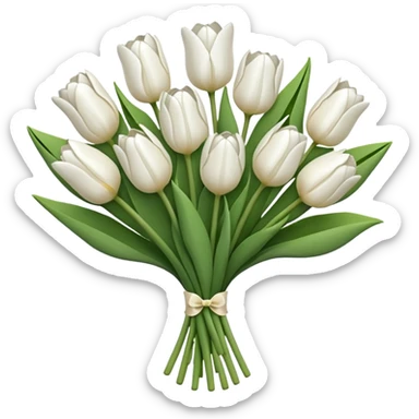 white tulip bouquet  sticker