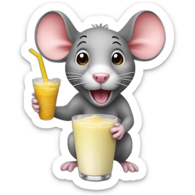Rat drink a milshake sticker