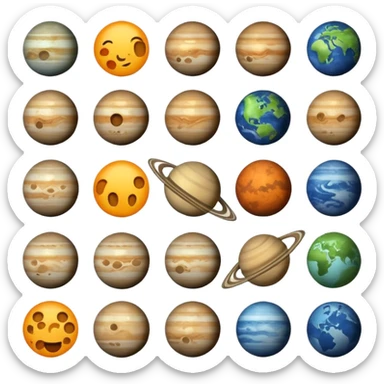12 planets emojis I need a line for each planet mercury sticker