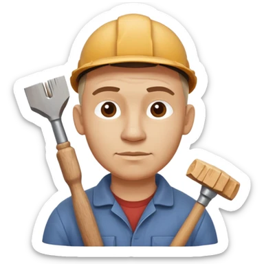 wood carving carpenter portrait, head and shoulders only, carving wooden figure with chisel, wood shavings visible, focused craftsman expression, artisan workshop vibe, 3D cartoon style, mobile game icon style, clean background, no text, no watermark
 sticker