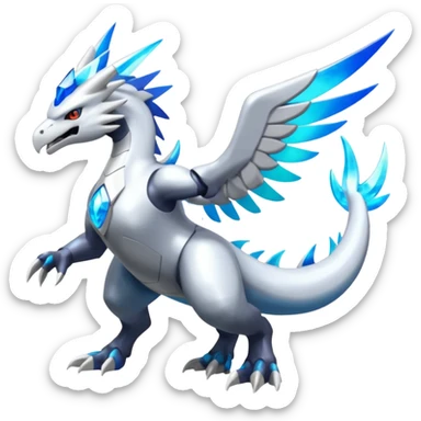 Shiny Futuristic Reshiram-Zekrom-Latios-Kyurem-Latios-hybrid-fusion, full body sticker