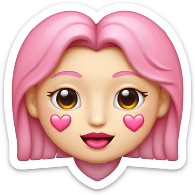 emoji de beijo rosa claro um pouco realista  sticker