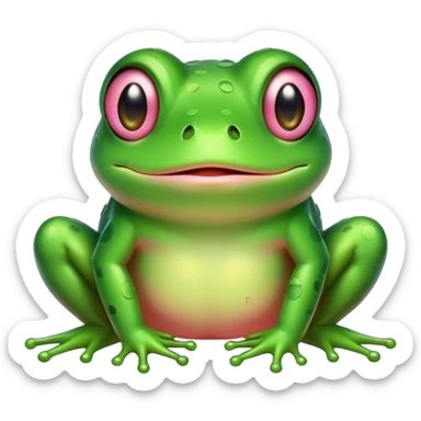Cute blushing frog sticker