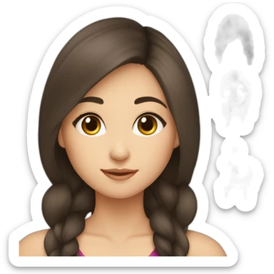 brunette Kazakh girl with beautiful sticker