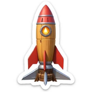 A Rocket Made Of Wood And Scrap Metal In A Clash Of Clans Aesthetic sticker