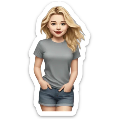 chloë grace moretz cartoon wearing tee sticker