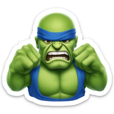 hulk hogan wearing blue and doing his hold stance sticker