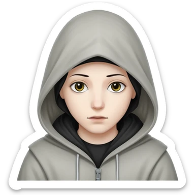 mysterious hooded sticker