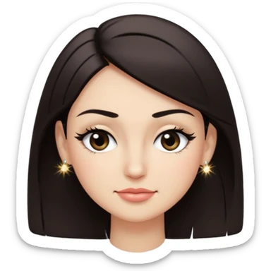 A face with one raised brow, a smirk, and a wink. Long lashes or subtle eyeliner for girly detail. Maybe a tilted head pose with a hand-on-hip silhouette or a tiny sparkle accent to emphasize confidence. sticker