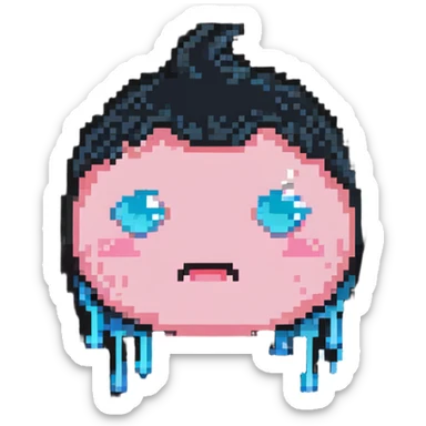 embarrassed face, sweat drop, blushing sticker