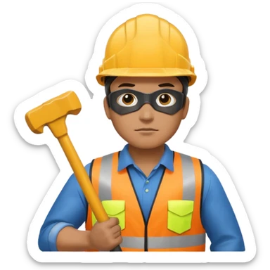 Batman as a construction worker sticker