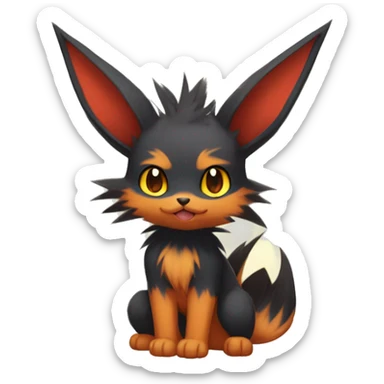 Eevee-Litten-Torracat-Rocruff-fusion-hybrid full body sticker