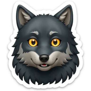 Black wolf howling eyes closed sticker
