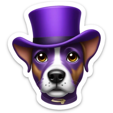 Purple dog with rep top hat sticker