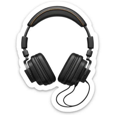 Icon of headphones with square ear pads in the Marshall style. sticker