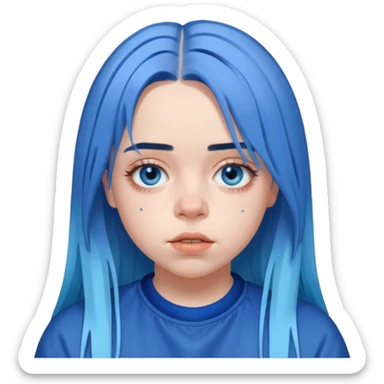 Billie eilish with blue roots sticker