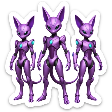 Futuristic armored cyber-Mewtwo-Sableye-Genesect-Deoxys-Espeon-alien-hybrid-fusion sticker