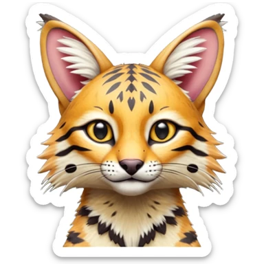 Hyper-realistic Colorful Soft Smooth Bobcat-Tiger-Numbat-Serval-Genet-Fakémon-fusion-hybrid-creature sticker