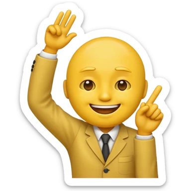 Yellow face emoji dabbing sticker