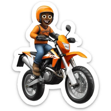 Man doing wheelie on ktm 500  sticker