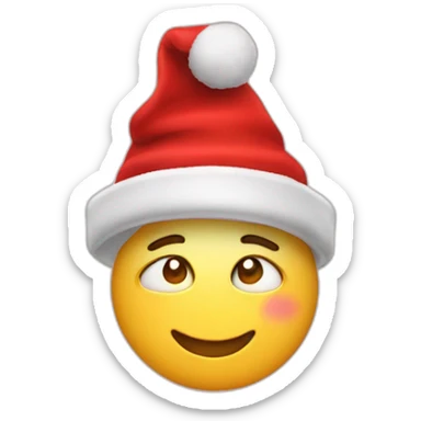 Emoji feliz con gorro navideño sticker