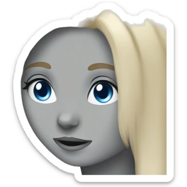 blue eyes grey kitten and blonde girl friends sticker