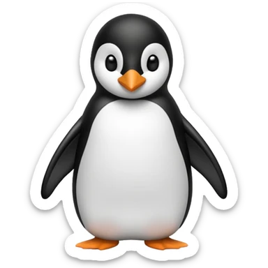 Crea un pinguino tierno con un lazo en forma de moñito sticker