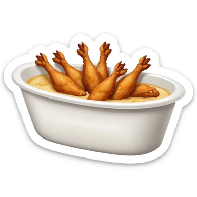 Bathtub with chicken wings sticker