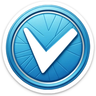 A blue tick ✅ verification badge with a rough outer body for my tiktok account sticker