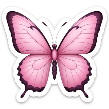 pink butterfly on paper sticker
