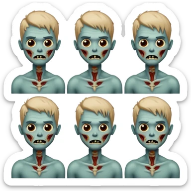 Garoto zombie com o cabelo até o pescoço  sticker