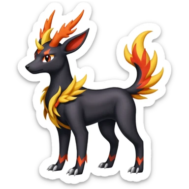 
Canine-Houndoom-Xerneas-Salandit-Noibat-Flareon-Fakémon-fusion (full body) sticker