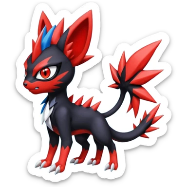 Colorful Cool Badass  Meloetta-Litten-Guilmon-Darkrai-Pokémon-Fakémon-fusion-hybrid-creature sticker