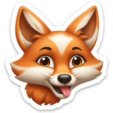 fox sending kisses sticker