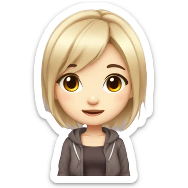 cute chibi anime girl sticker