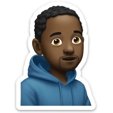 Kendrick Lamar sending kisses wearing blue hoodie sticker