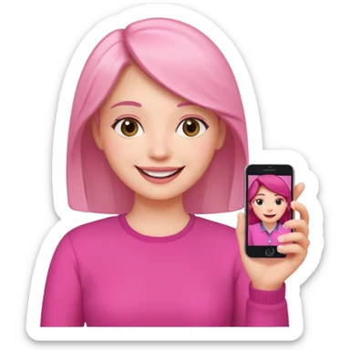 pink video call sticker