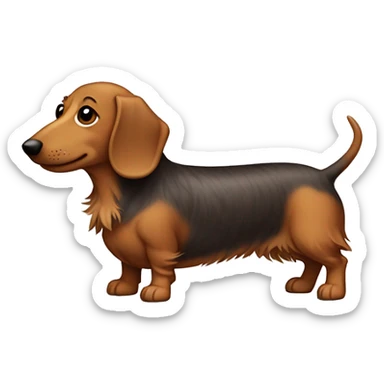 Very Wire haired wiener dog whole body  sticker