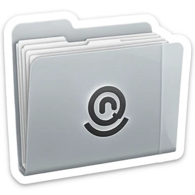 A minimal emoji-style icon of this frosted light-gray plastic folder with elastic closure, closed, with a small clean tax/forms symbol on the front (stacked papers or checklist icon), subtle shading, and a neutral, administrative, organized vibe. sticker