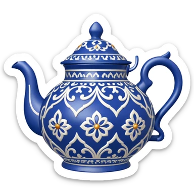 moroccan style ornamented blue teapot sticker