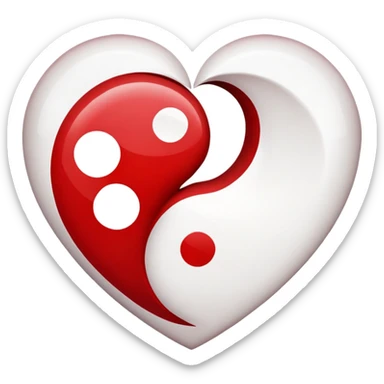 heart shaped yin yang tai chi sticker